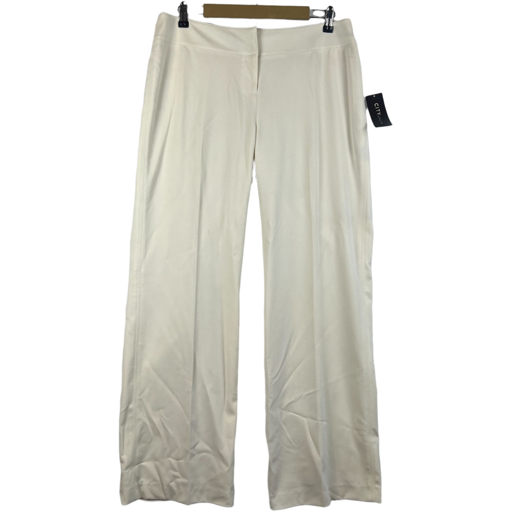 City Unlimited NYC Pants White Cuffed Career Casual Size 12